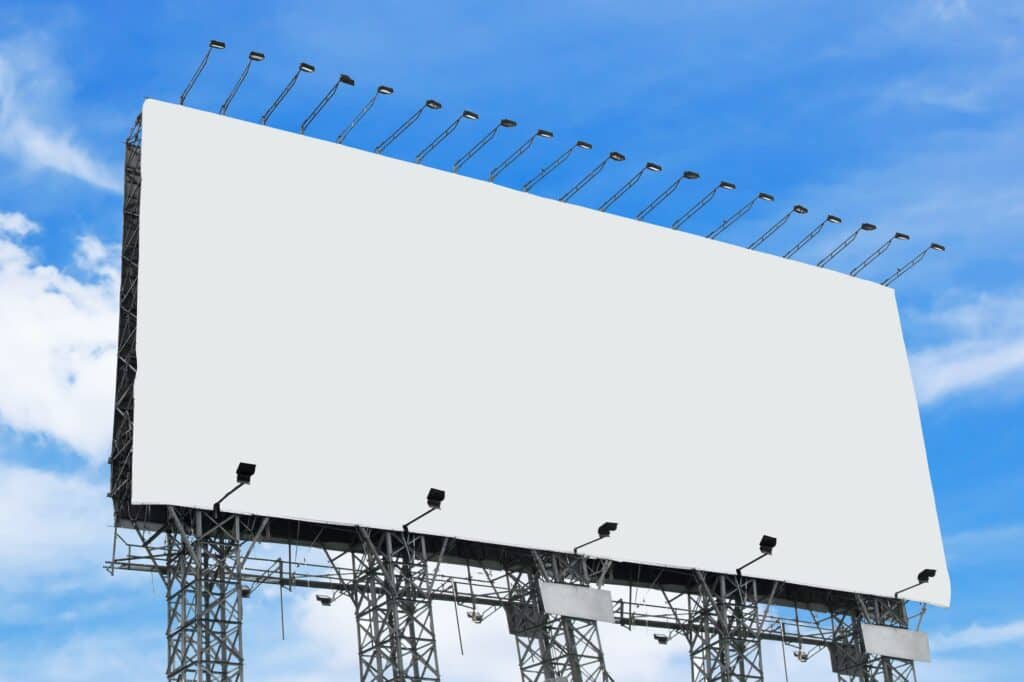 Big white blank billboard