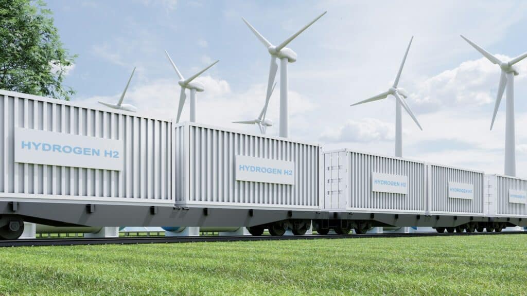 Hydrogen energy delivery by container train